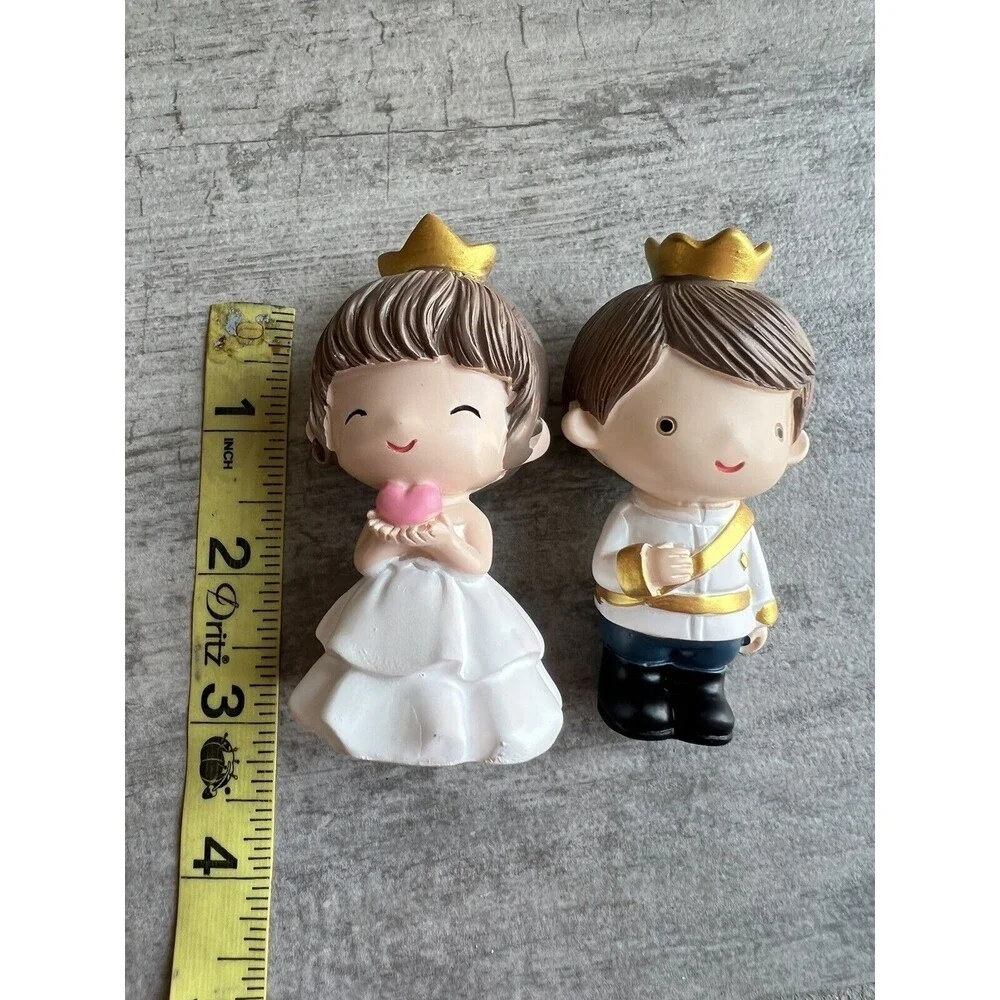 Princess & Prince Cake Decor Topper Wedding Anniversary Figurine Ornament NEW